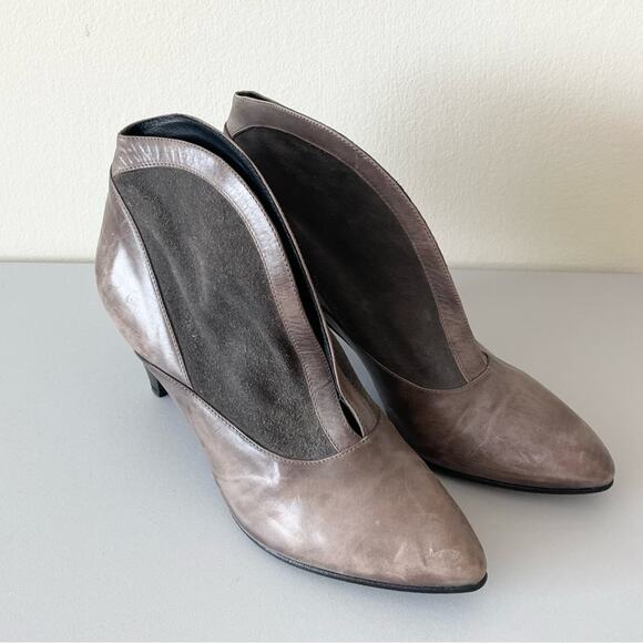 Day Birger et Mikkelsen Leather Ankle Booties Gray Brown Woman size 38 - Picture 1 of 9